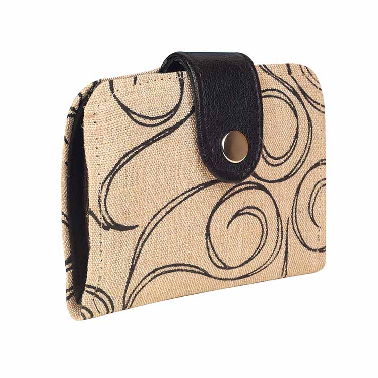 Tich Button Jute Wallet