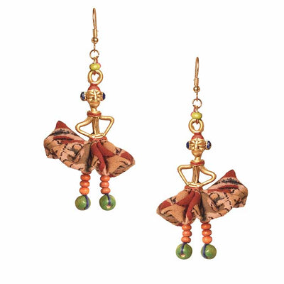 The Dancing Empress Handcrafted Tribal Dhokra Earrings in Floral Design - Fashion & Lifestyle - 2