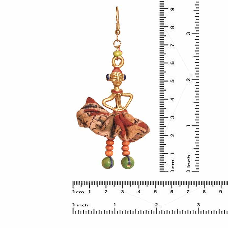 The Dancing Empress Handcrafted Tribal Dhokra Earrings in Floral Design - Fashion & Lifestyle - 4