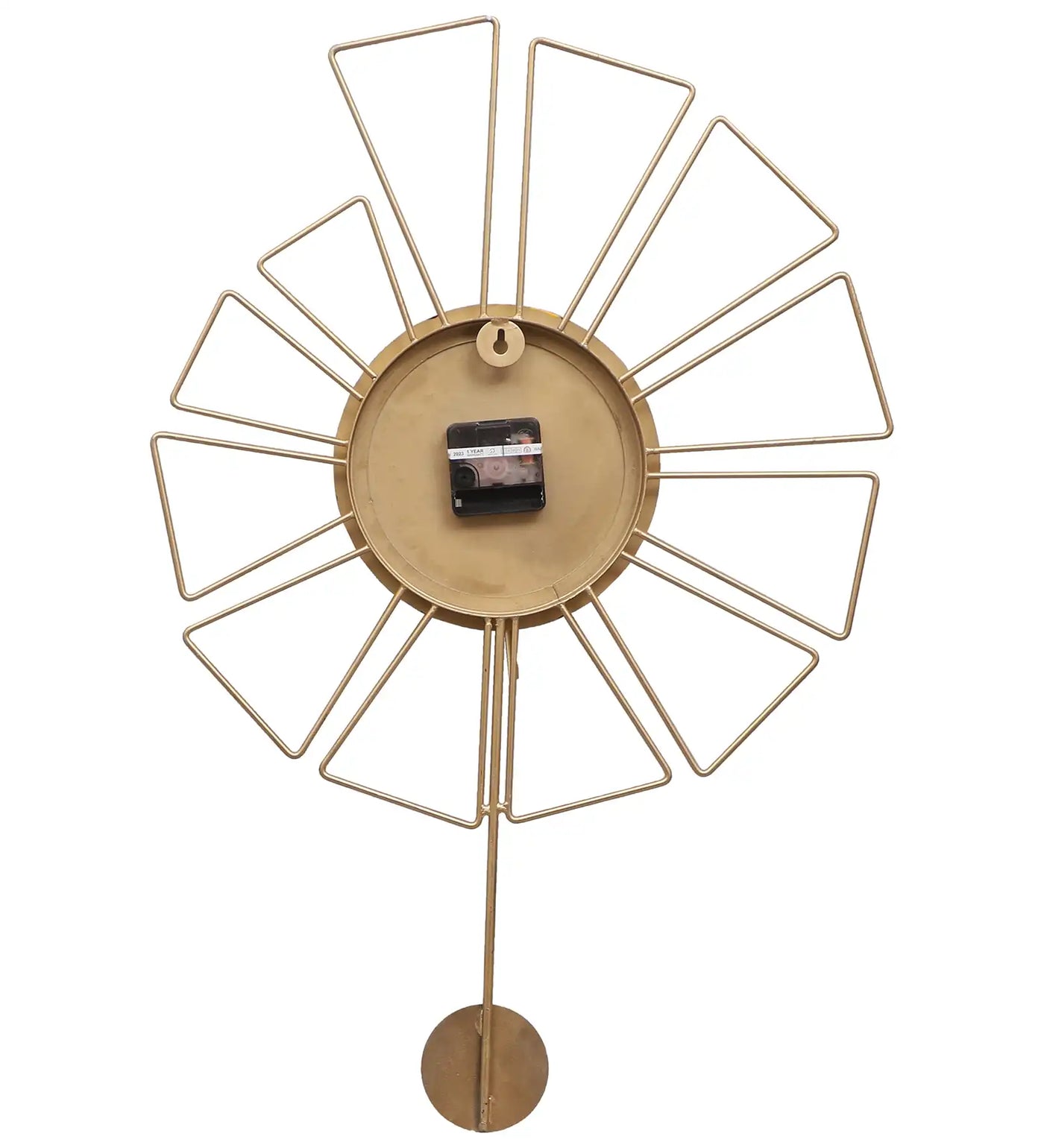 Geometric Brown & Gold Pendulum Clock