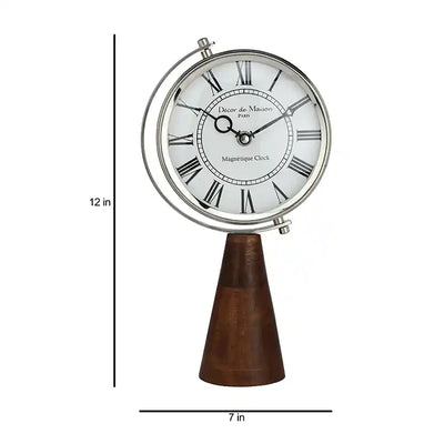 Wood's Pedestal Clock in Reflective Silver- 61-323-31-1