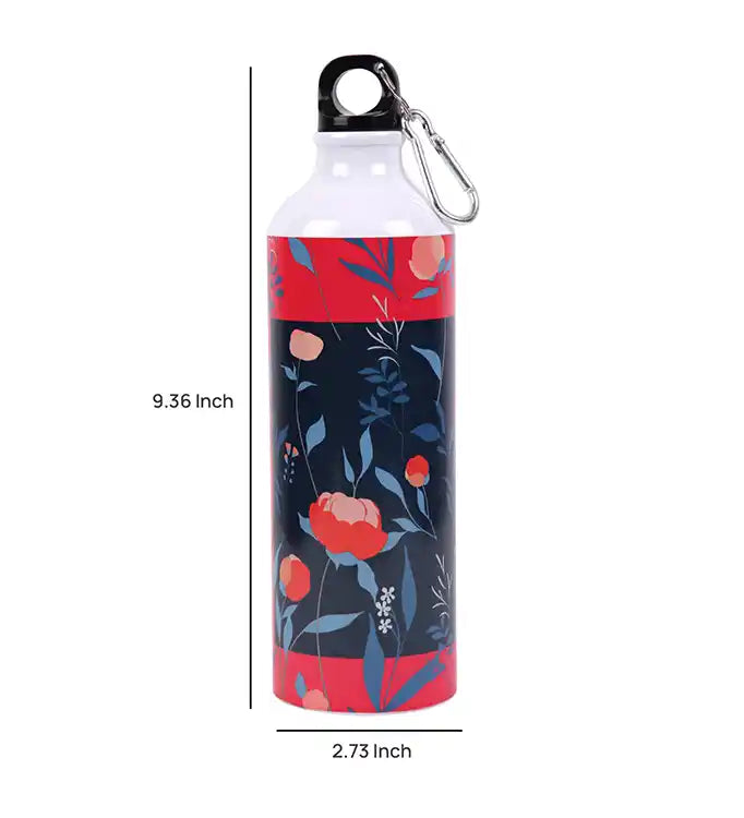 Abstract Printed Blue Aluminium Sipper Water Bottle 750ml