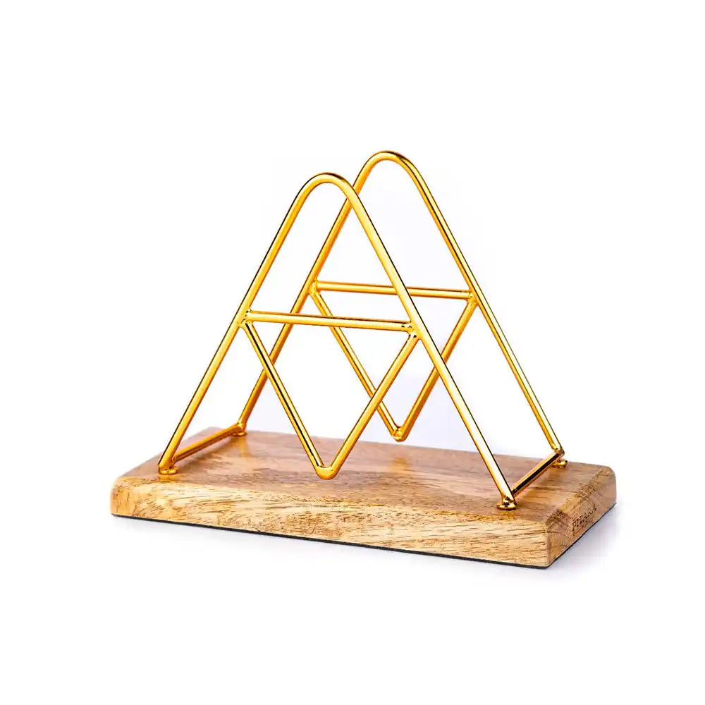 Napkin Holder Wooden Golden Triangle