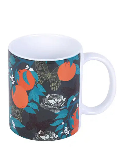 Black Rose & Floral Ceramic Printed Tea/Coffee Mug