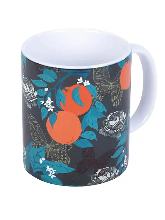 Black Rose & Floral Ceramic Printed Tea/Coffee Mug