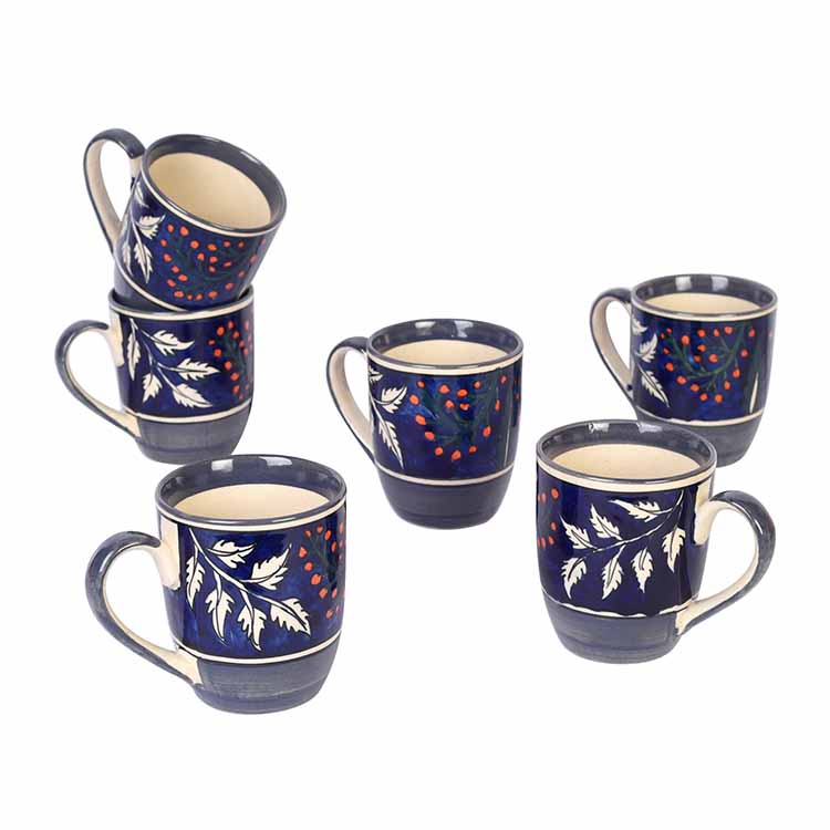 Blooming Leaves Drinking Mugs - Set of 6 - Dining & Kitchen - 5