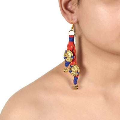 The Tribal Drops Handcrafted Tribal Dhokra Earrings in Fabric - Fashion & Lifestyle - 2