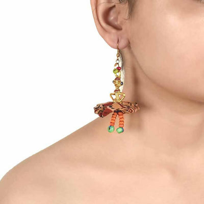 The Dancing Empress Handcrafted Tribal Dhokra Earrings in Floral Design - Fashion & Lifestyle - 1