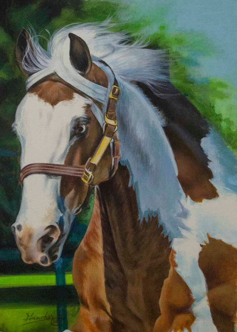 horse painting on canvas