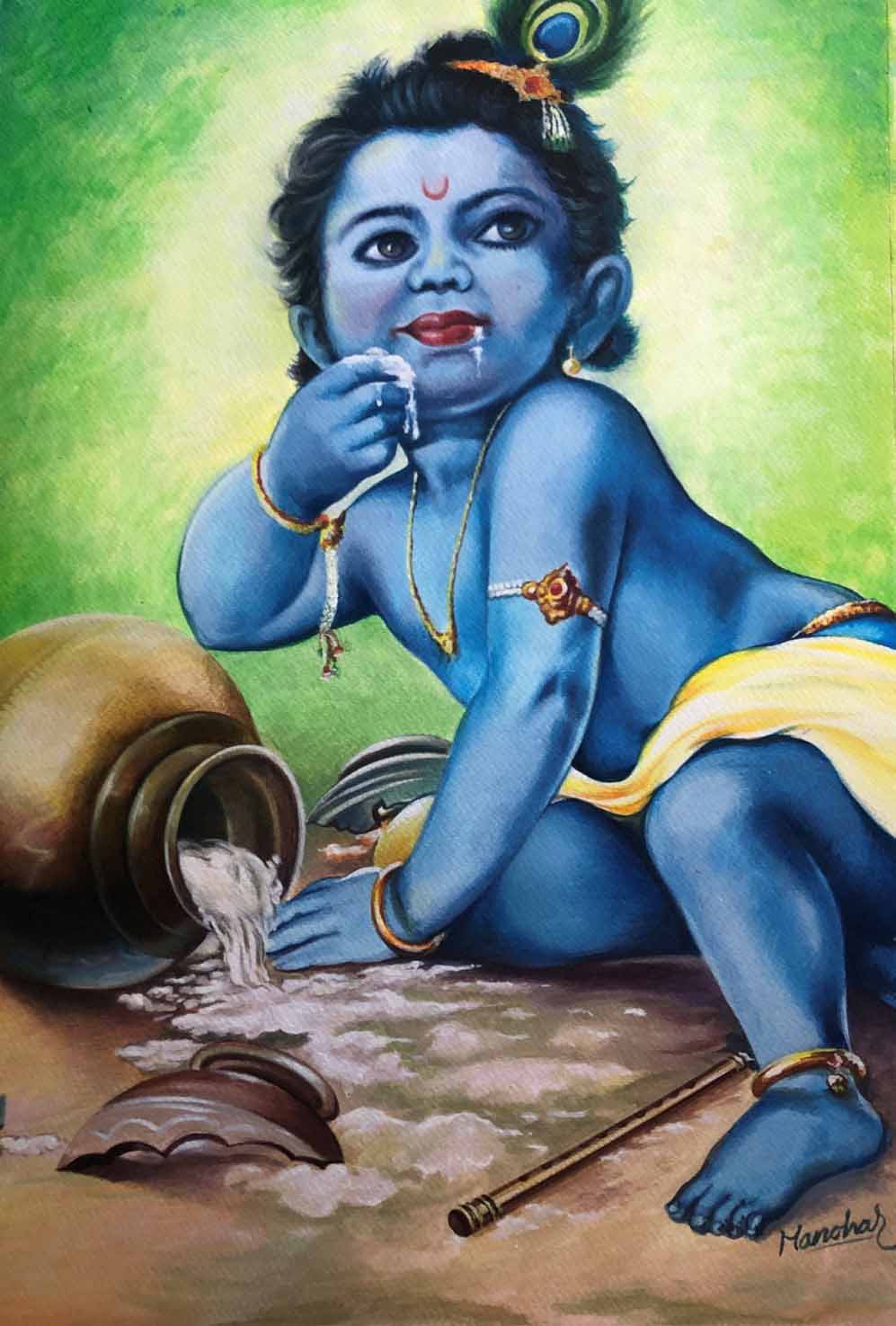 🎨 Embracing the Divine 🌟✨ Bringing to life the enchanting world of Little  Krishna through the vibrant hues of oil pastels! 🎨🌈 Watch… | Instagram