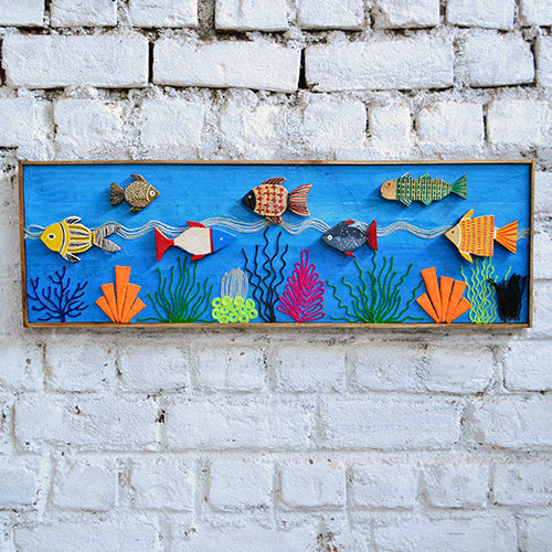Wooden Hand Painted Fish Wall Decor – Pisarto